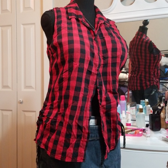 Royal Bones Tops - 🍁 B2G1 sale! Red plaid blouse